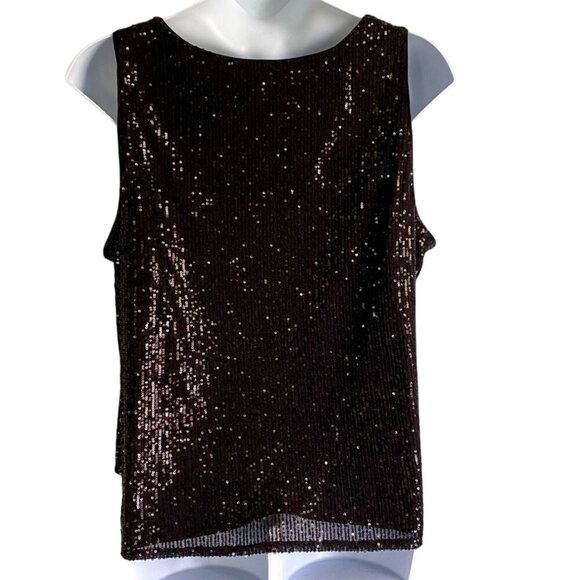 Ava & Viv Women's Sequin Tank Top 4X Black Shimmer Sleeveless Plus Size NEW NWT - Picture 8 of 10